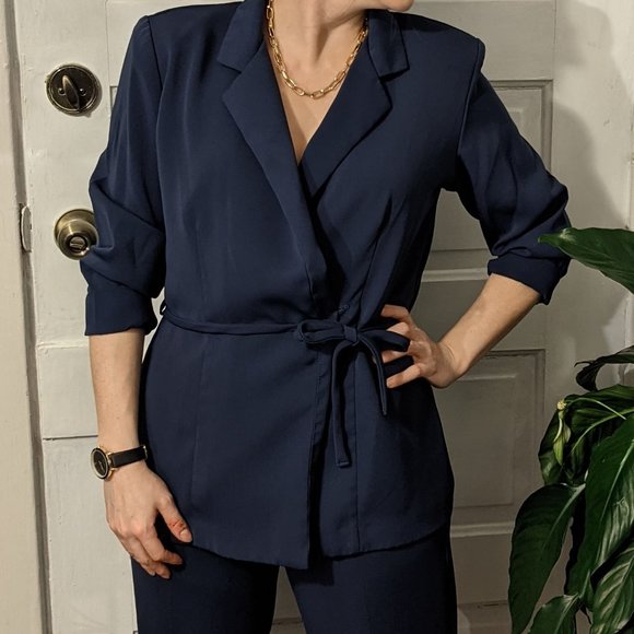 Vintage Navy Petite Sophisticate Power Suit 4P 2P - Picture 3 of 10